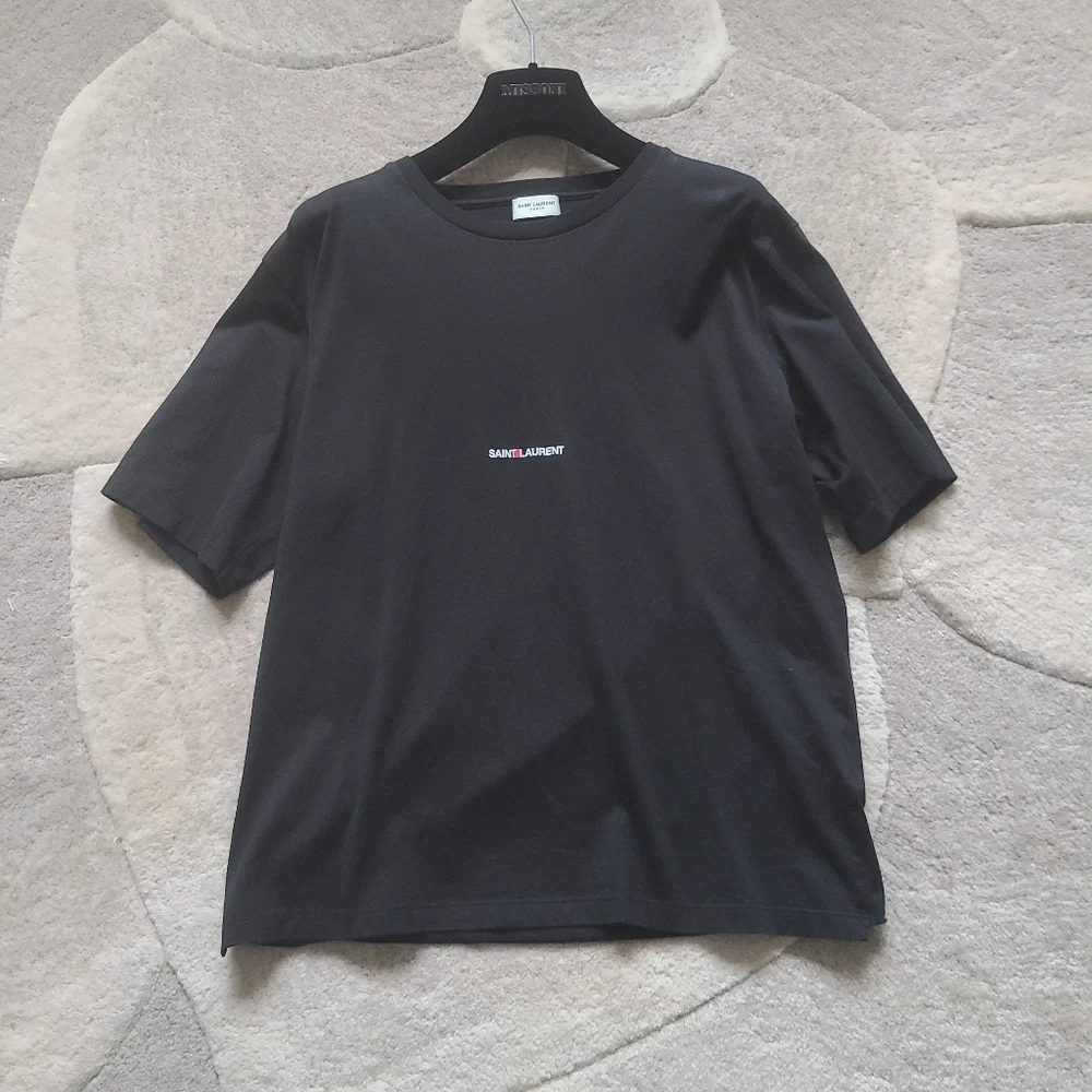 Saint Laurent Paris Black Short Sleeve Rive Gauche Tee - Picture 1 of 7